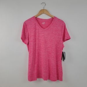 *3/$25 NWT Avia Transition V-Neck Short Sleeve T-Shirt Pink Fuschia XL